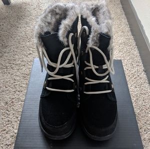 SOREL Explorer Joan Boots Size 7 Black/Dark Stone
